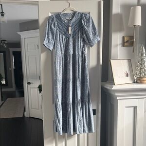 Madewell Blue Patterned Maxi Dress